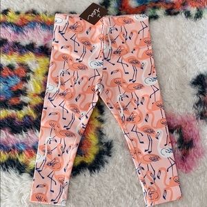 Tea collection flamingo print leggings NWT 9-12 m